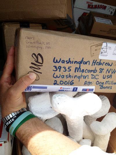 Boxes filled with bones were sent to Washington Hebrew Congregation for storage. Photo by Marsha Humphries