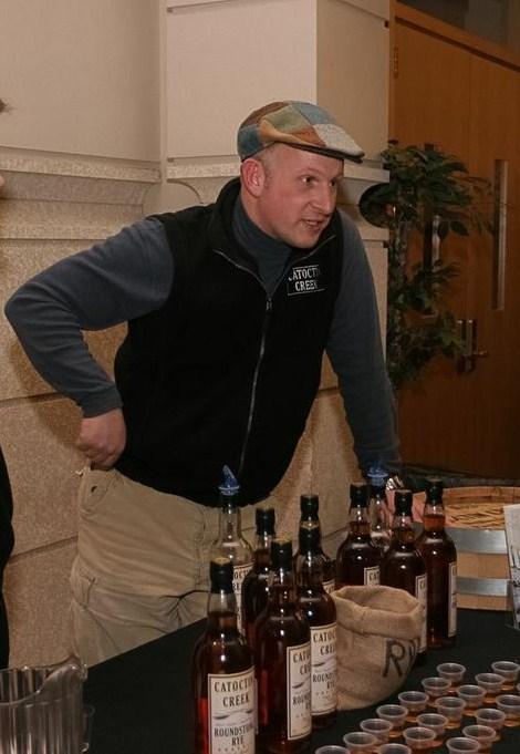 Scott Harris — founder and general manager of Catoctin Creek Distilling Co. in Loudon County — offers some of his Catoctin Creek Rye at Beth Sholom Congregation and Talmud Torah in Potomac.