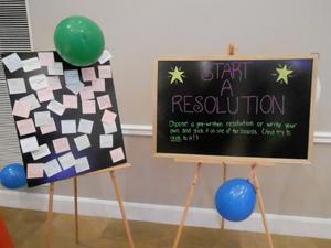 The New Year’s Resolution Station where people could share their resolutions for the coming year. 