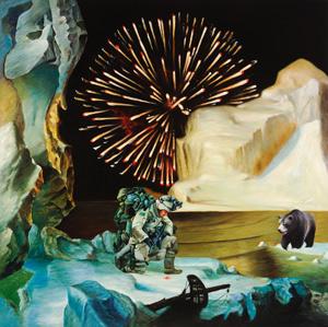 Shay Kun, “Sole Survivor,” 2008 — Oil on canvas. 60 inches by 60 inches. All art is gift of Donald Rothfeld 
