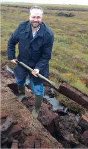 Joshua London harvests peat for the Laphroaig distillery on the island of Islay in Scotland.
