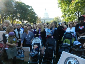 Close to 200 people gathered in front of the Capitol to urge Congress to pass tough chemical safety laws.  Photo by Suzanne Pollak