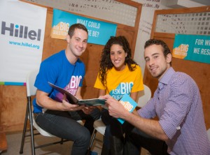 Participating college students with Hillel’s Ask Big Questions program discuss the issues of the day.