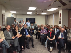 About 100 people crammed into a meeting room to speak out against the proposed merger of the two largest funeral homes in the country. Photo courtesy of Jewish Community Relations Council of Greater Washington