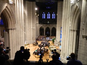 The Washington National Cathedral was the scene of a vigil for victims of gun violence one year after the shootings at Sandy Hook Elementary School in Connecticut. Photo by Suzanne Pollak