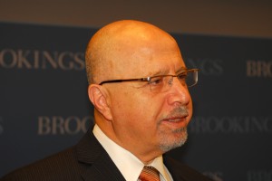 University of Maryland professor Shibley  Telhami presented survey results at the Brookings Institution’s Saban Center for Middle East Policy, finding both Israelis and Palestinians are dubious about the prospects for peace. Photo by Larry Luxner