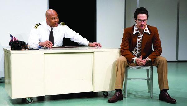 Andre Ware, left, and Ben Mehl in a scene from Martin Blank's play 'The Law of Return.' Photo by Hunter Canning
