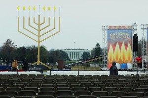 The National Menorah awaits sunset -- and guests -- in 2013.