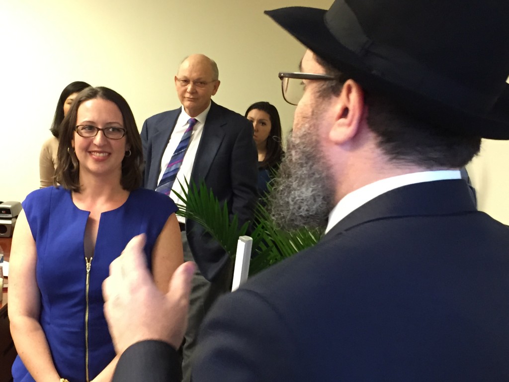 Rabbi Levi Shemtov spoke at the opening of newly-inauguraged council member Brianne Nadeau's office.