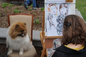 Pooches sat for portraits with artist Dana Verkouteren at the fundraiser.