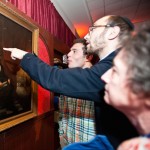 At a Brandeis event in April, visitors view Solomon Nunes de Carvalho’s 1865 portrait of Abraham Lincoln.  JTA- Ashley McCabe/Brandeis University 