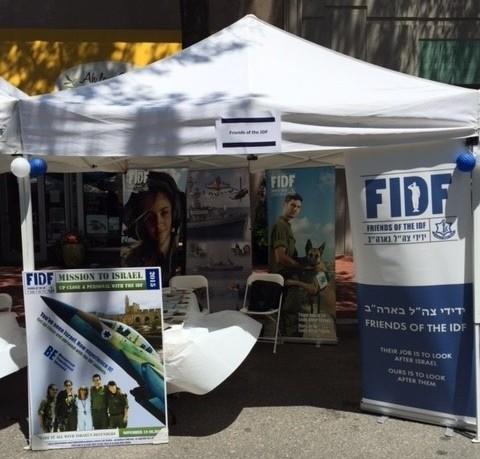 The Friends of the Israel Defense Forces booth at the Israel@67 Israel Fest on May 31 at the Village at Shirlington. Courtesy of Friends of the IDF