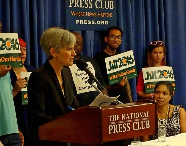 Dr. Jill Stein announces her 2016 Green Party presidential bid on June 23 at the National Press Club in Washington.Photo by Josh Marks