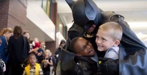 The late Leonard "Lenny" Robinson would dress in a Batman costume and visit pediatric wards in the Baltimore and Washington, DC areas.Credit: YouTube screenshot.