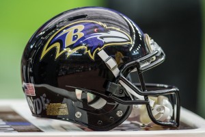 Dec. 21, 2014 - Houston, Texas, U.S - A Baltimore Ravens helmet during the 2nd half of an NFL game between the Houston Texans and the Baltimore Ravens at NRG Stadium in Houston, TX on December 21st, 2014. The Texans won the game 25-13. (Credit Image: © Trask Smith/ZUMA Wire) (Newscom TagID: zumaglobal369124.jpg) [Photo via Newscom]