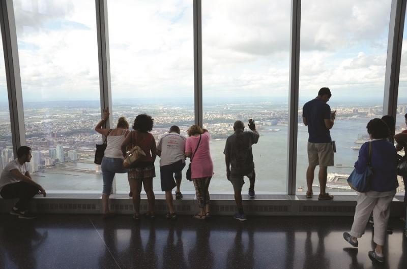 One World Trade Center, right, draws visitors to its observatory, shown here, which offers spectacular views.Photos by Melissa Gerr