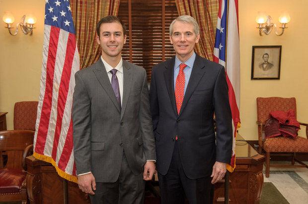 Matthew Shlonsky pictured, left, with U.S. Sen. Rob Portman (R-Ohio). Photo courtesy of U.S. Sen. Rob Portman’s office