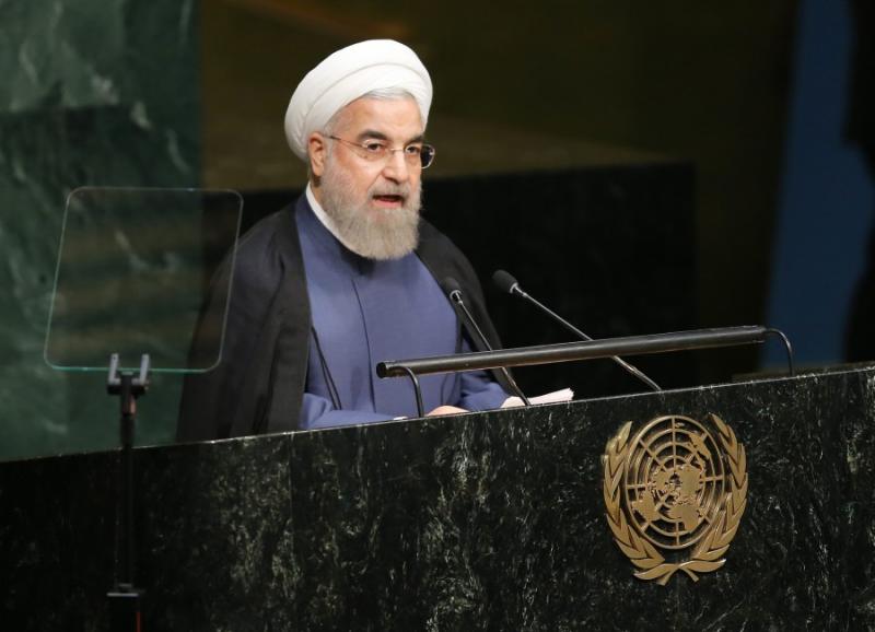 Iranian President Hassan Rouhani criticized the United States and Israel in his address to the United Nations. Newscom/EPA/MATT CAMPBELL