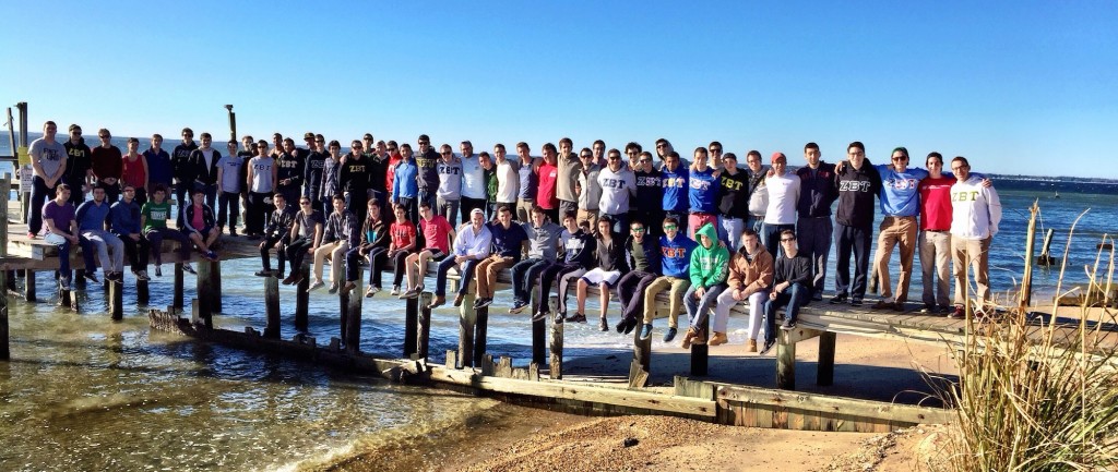 Zeta Beta Tau brothers of George Washington University pictured at a recent retreat.Courtesy of Nick Carr