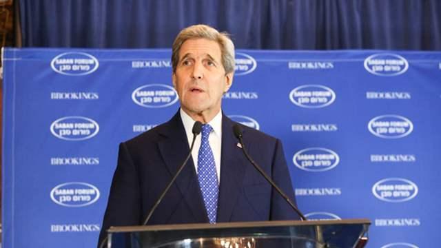 Secretary of State John Kerry addressing the Saban Forum in Washington on Dec. 5.Courtesy of Brookings Institution