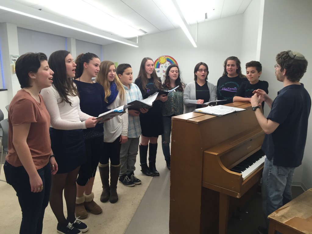 HaZamir DC singers rehearse on Sunday at the JCC of Greater Washington in Rockville. Photo by Cheryl Troy