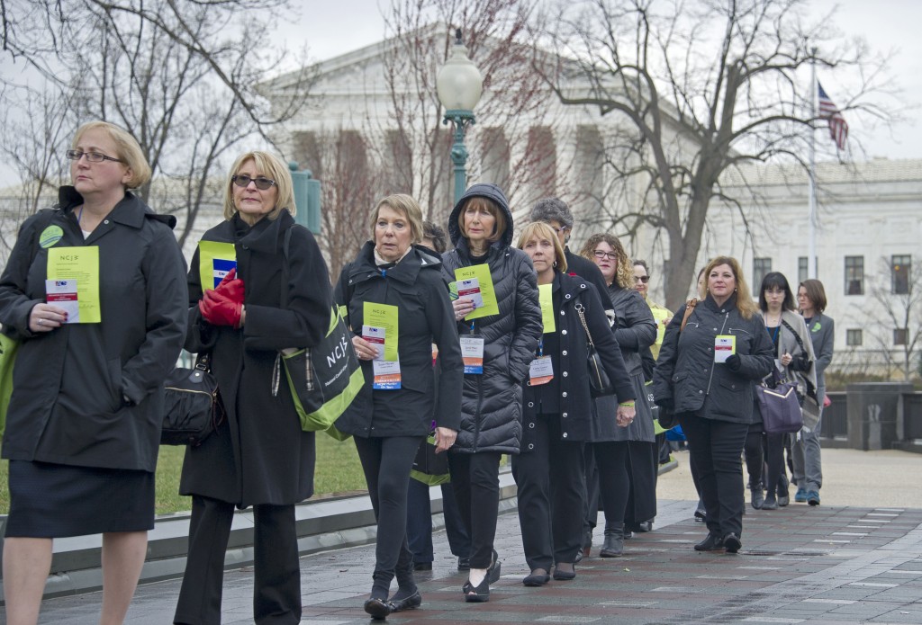 NCJW members marched at to Capitol Hill Tuesday to protest Sen. Chuck Grassley’s (R-Iowa) decision not to consider any of President Barack Obama’s Supreme Court nominees.  Photo by Ronald Sachs