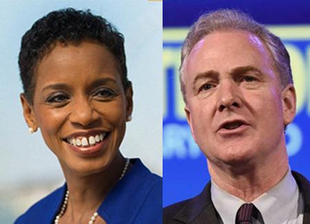Rep. Donna Edwards, left, and Rep. Chris Van Hollen are both progressives who want to succeed Sen. Barbara Mikulski (D-Md.)