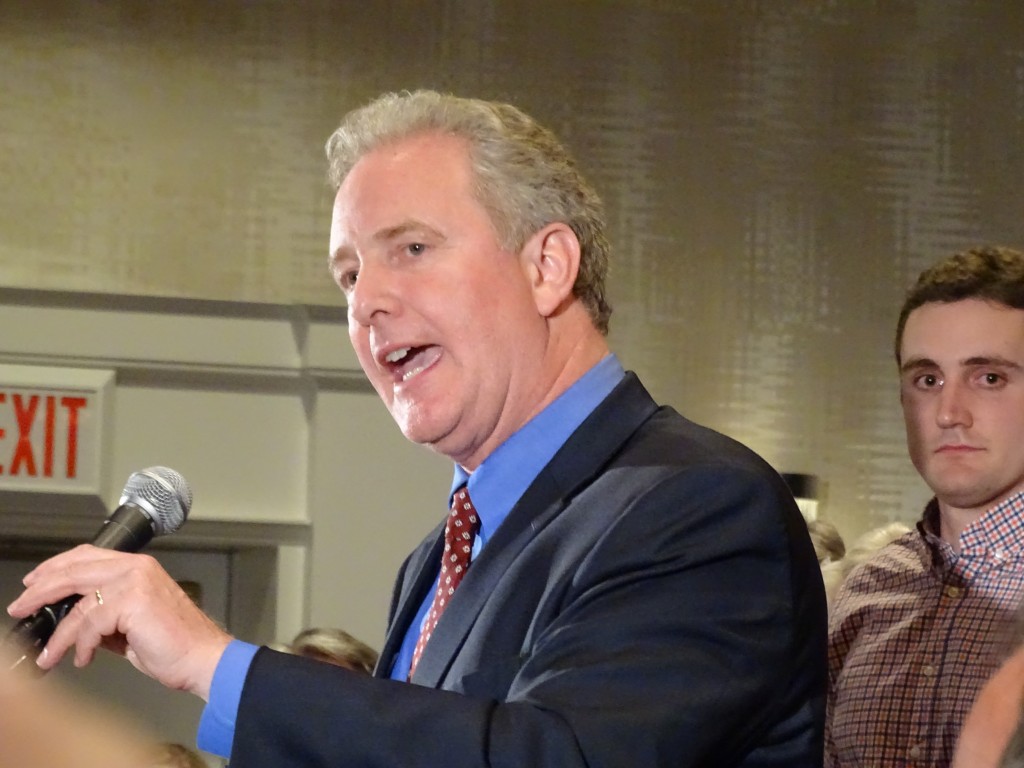 Rep. Chris Van Hollen, D-MD., addresses supporters at the Bethesda Marriott hotel Monday night. Van Hollen defeated Rep. Donna Edwards, D-MD., 53 percent to 39 percent.