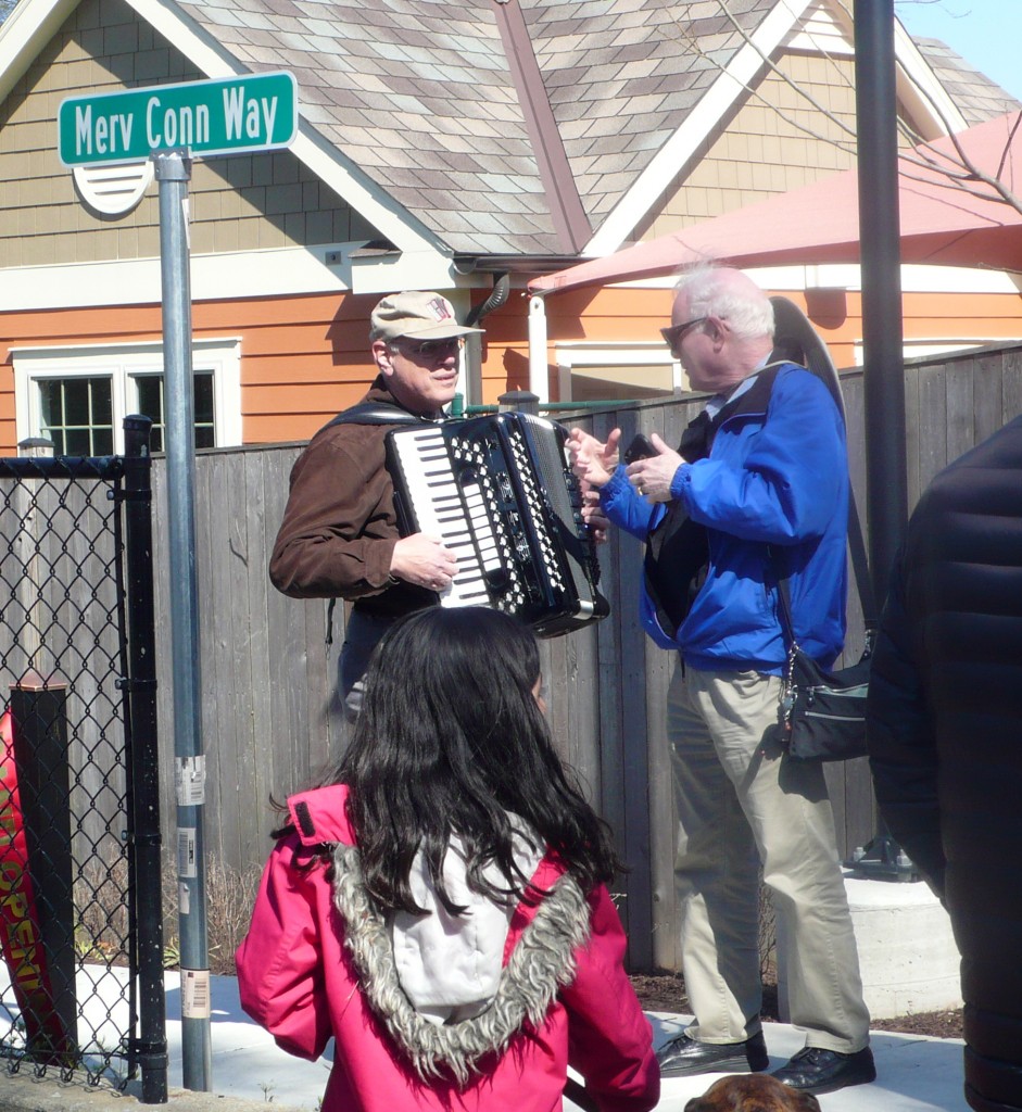Accordionist Merv Conn was immortalized by a walkway near his Silver Spring home. Photo by Hector Gonzales