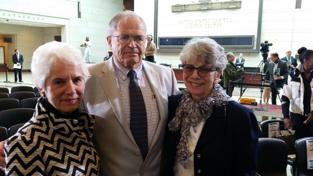 Holocaust survivors, from left, Eva Clarke, Mark Olsky and Hana Berger Moran were on hand during the annual Days of Remembrance ceremony held in the U.S. Capitol on May 5. Photo by Daniel Schere 