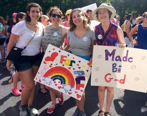 Washington-area Jews gather for Saturday’s Pride Parade, a day before a gunman killed 49 people at a gay nightclub in Orlando. Photo by Michele Amira