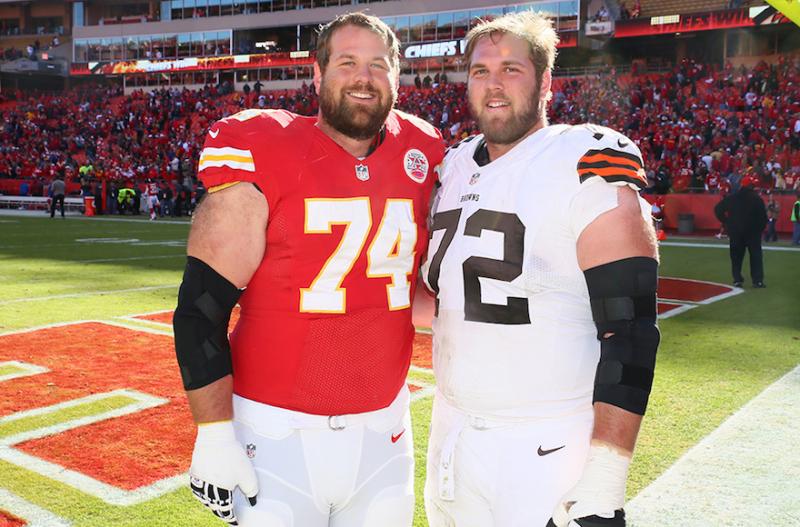 Geoff, left, and Mitch Schwartz are the first pair of Jewish brothers to play in the NFL since 1923.  Photo courtesy of Olivia Goodkin and Lee Schwartz