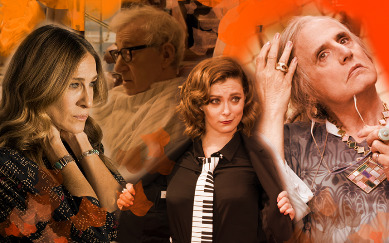 From left: Sarah Jessica Parker, Woody Allen, Rachel Bloom and Jeffrey Tambor star in fall premieres with Jewish twists. Lior Zaltzman 