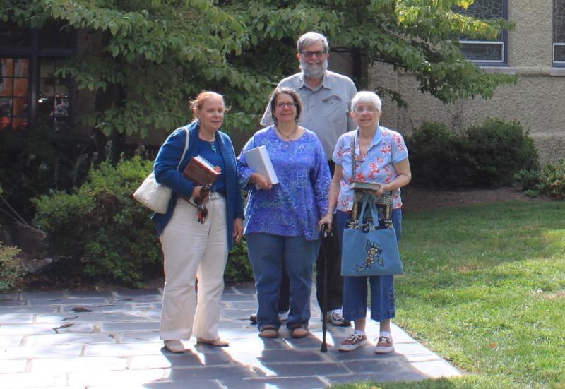 auquier Jewish Congregation members, from left. Robin Lutsky, Paula Rabkin, Sue Gabbay and Ken Cornetsky meet at the St. James Episcopal Church in Old Town Warrenton, where the group has activities. Photo by Abby Seitz
