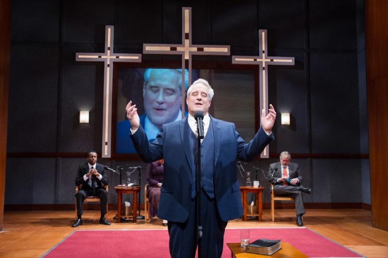 Michael Russotto plays Pastor Paul, whose sermon shakes the foundations of his highly successful church, in playwright Lucas Hnath’s “The Christians.” Photo by C. Stanley Photography
