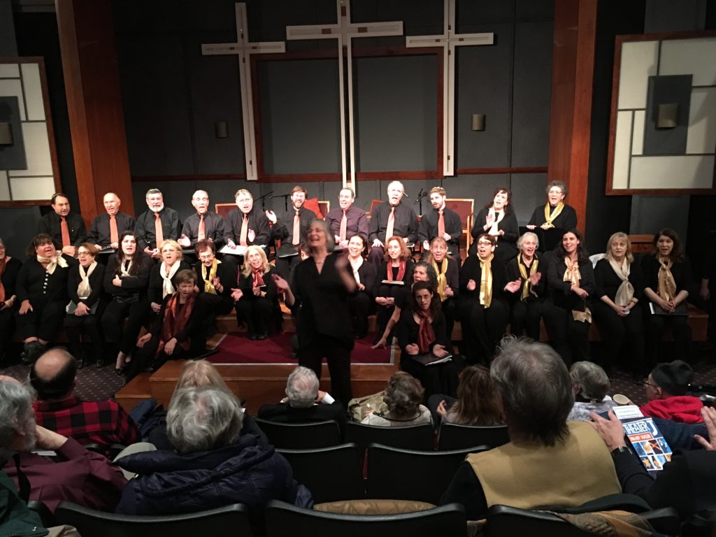Zemer Chai, the Jewish Chorale of the Nation’s Capital, took part in a post-performance discussion on Dec. 4 of the Theater J production of “The Christians.” The group performed during that night’s show. Photo by Manuel Schiffres