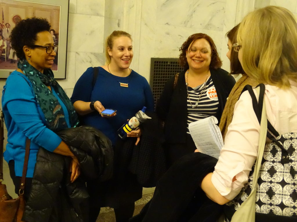Advocates for Washington’s paid family leave bill gather during a lobbying day for the D.C. Council. Photo by Daniel Schere