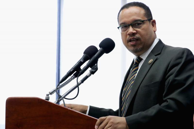 Rep. Keith Ellison (D-Minn.), shown here in May, is under consideration to chair the Democratic National Committee. He drew fire after a 2010 recording surfaced in which he criticized U.S.-Israel relations. Photo by Chip Somodevilla/Getty Images