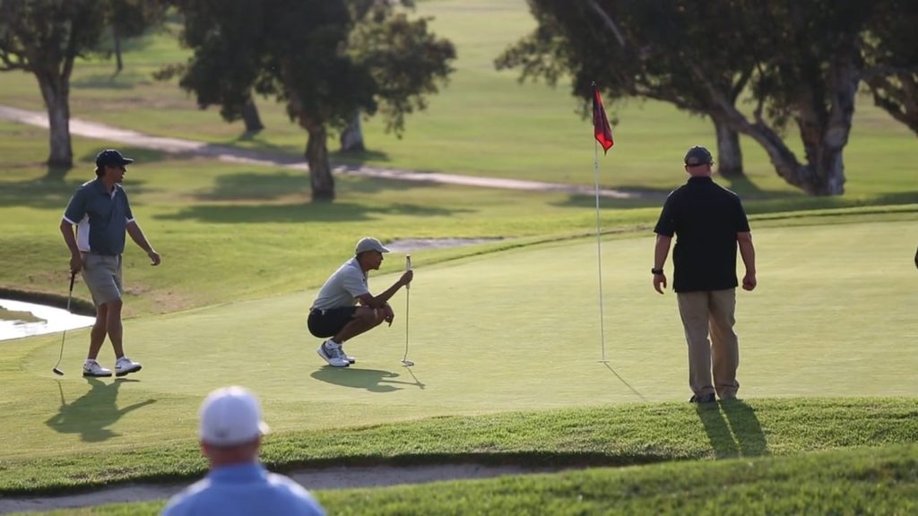 President Obama plays golf in California in 2015. Photo from Vimeo user SJ Videography